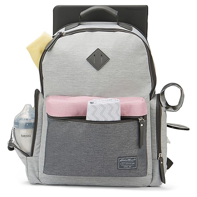 Eddie Bauer Places & Spaces Fineline Diaper Backpack Grey/Pink 1 ct