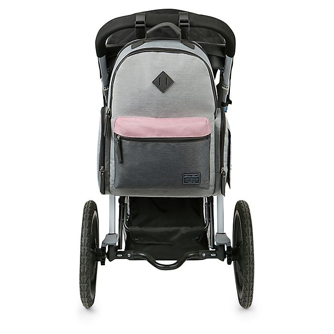 Eddie Bauer Places & Spaces Fineline Diaper Backpack Grey/Pink 1 ct