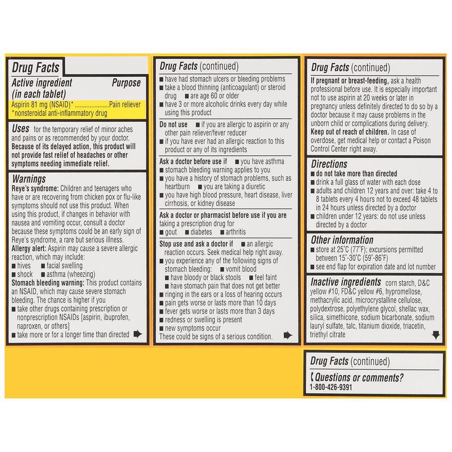 slide 3 of 5, Walgreens Low Dose Aspirin Pain Reliever Enteric-Coated Tablets 81Mg, 120 ct