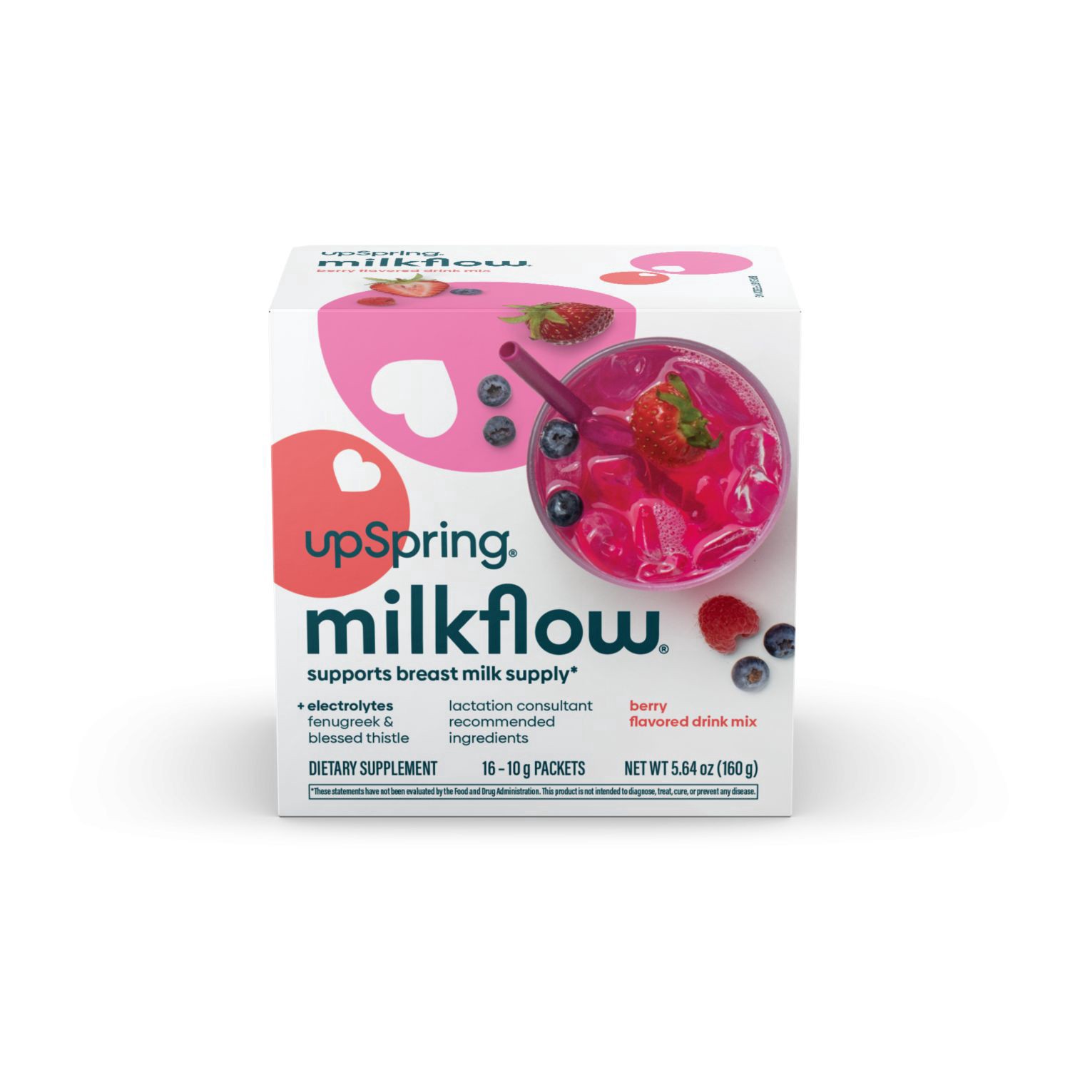 slide 1 of 1, Milkflow Delicious Berry Flavor Drink Mix 16 - 10 g Single Serve Packets, 16 ct