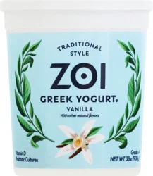 Zoi Traditional Style Greek Vanilla Yogurt 32 oz