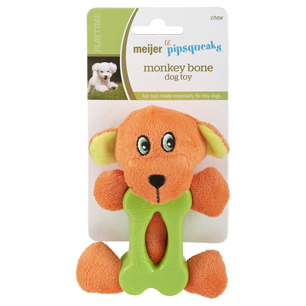 slide 1 of 1, Meijer Lil Pipsqueaks Monkey Bone Dog Toy, 1 ct