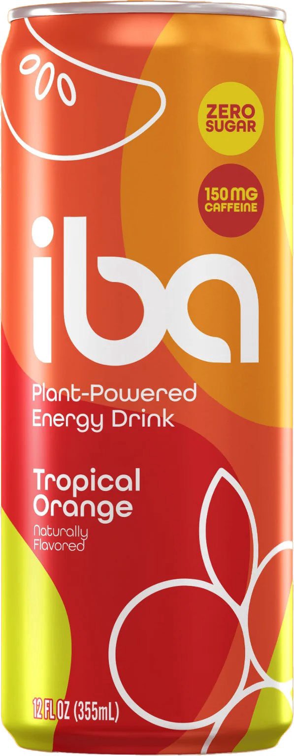 slide 1 of 1, iba Tropical Orange Plant Powered Energy Drink, 12 oz