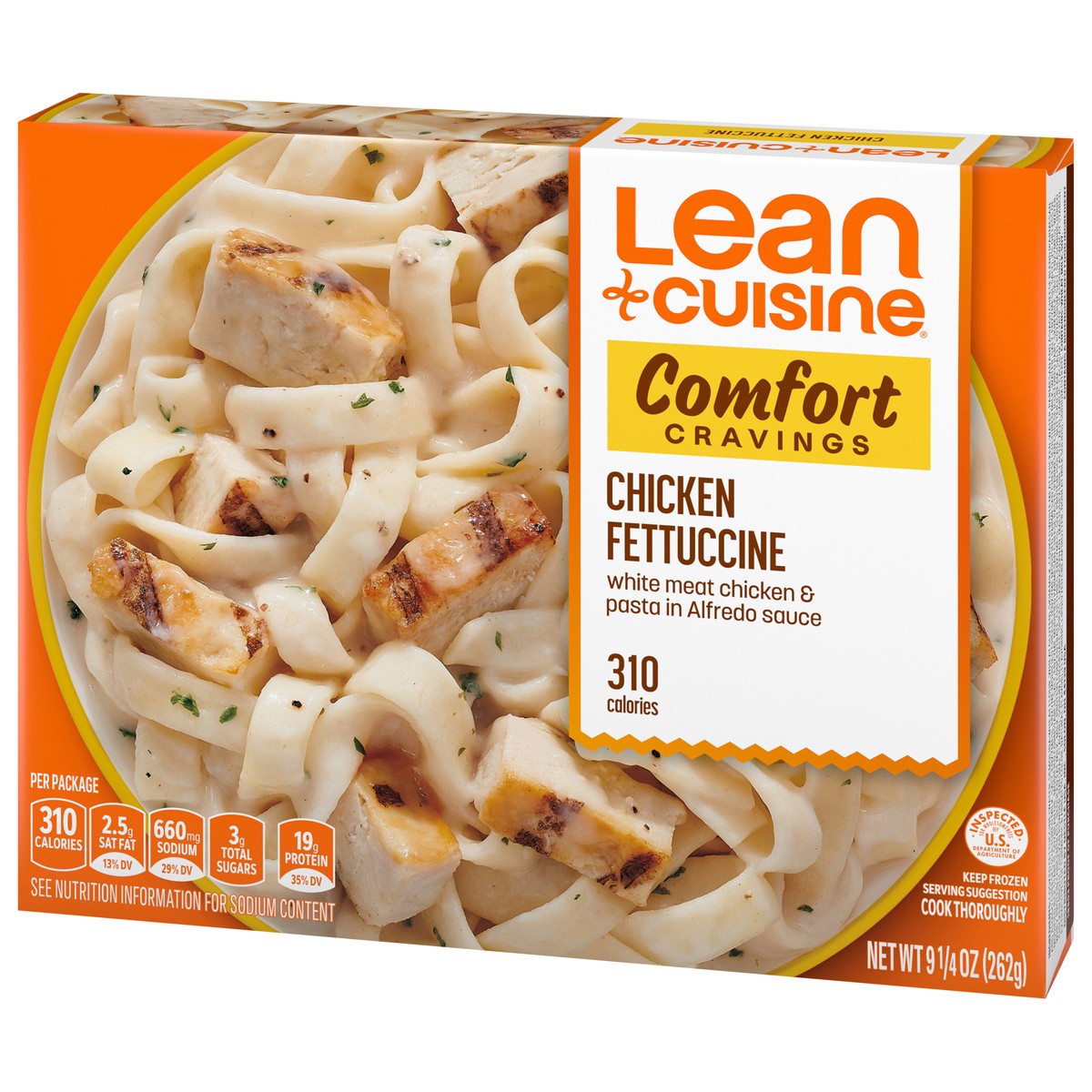 slide 5 of 9, Lean Cuisine Frozen Meal Chicken Fettuccine, Comfort Cravings Microwave Meal, Chicken Pasta Dinner, Frozen Dinner for One, 9.25 oz