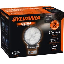 SYLVANIA - 3" Round LED Pod 3200 Raw Lumens SPOT Truck, Jeep, ATV, 4x4 (1 PC)