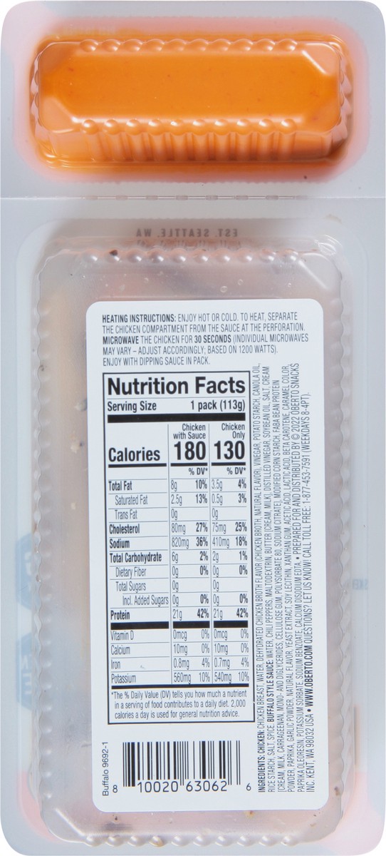 slide 7 of 14, Oberto Bites Buffalo Style Dipping Sauce Fire Grilled Buffalo Style Chicken Breast 4 oz, 4 oz