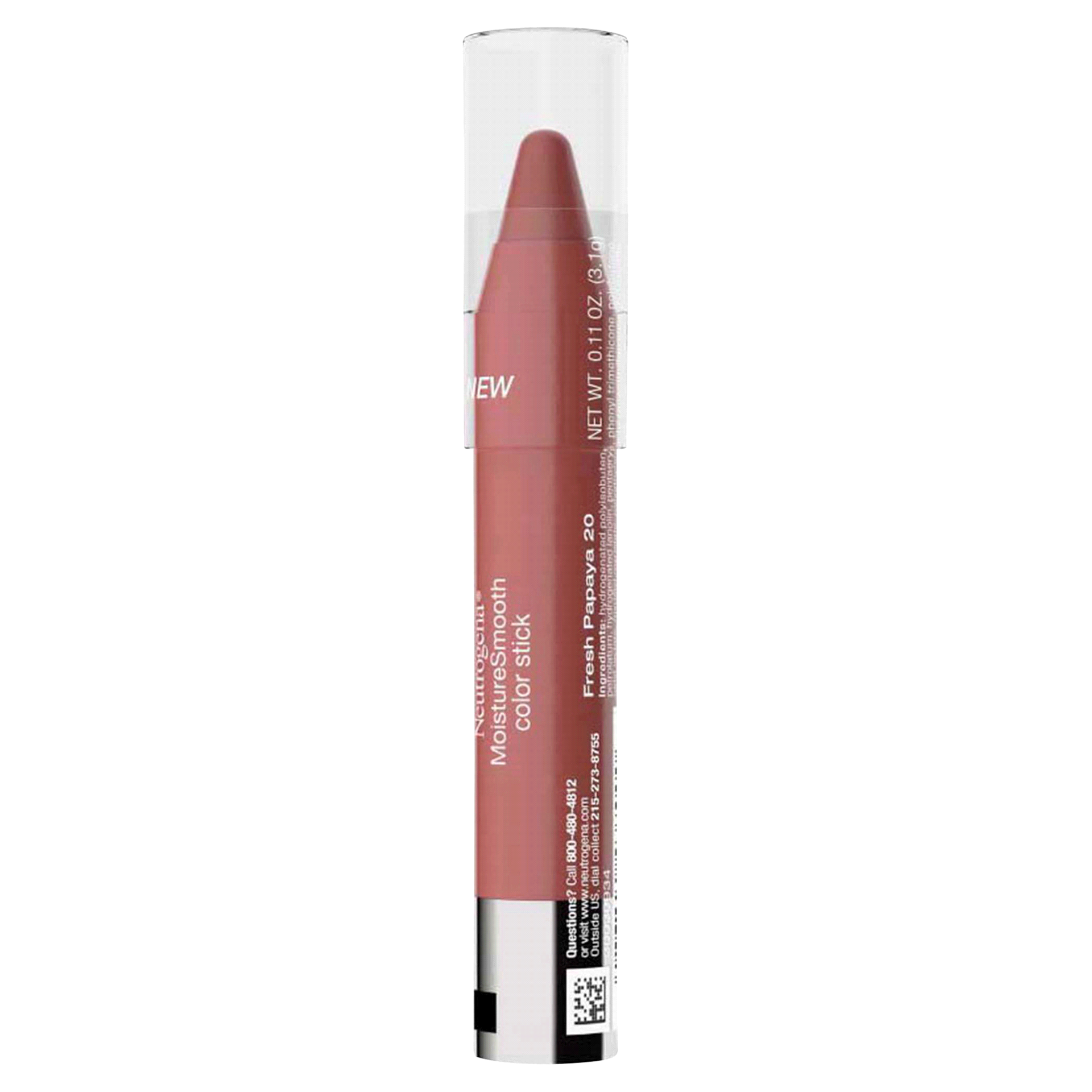 slide 14 of 21, NEUTROGENA MoistureSmooth Color Stick, 20 Fresh Papaya, .011 Oz, 0.11 oz