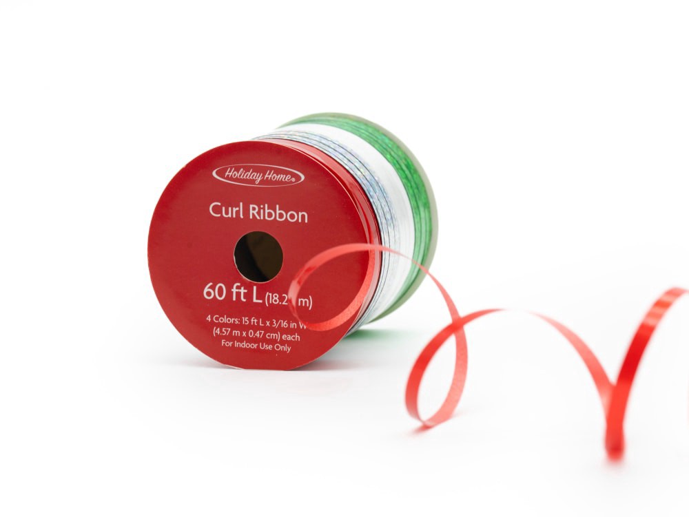 slide 2 of 3, Holiday Home® 60' Oh What Fun Curl Ribbon Pack, 4 ct / 60 ft