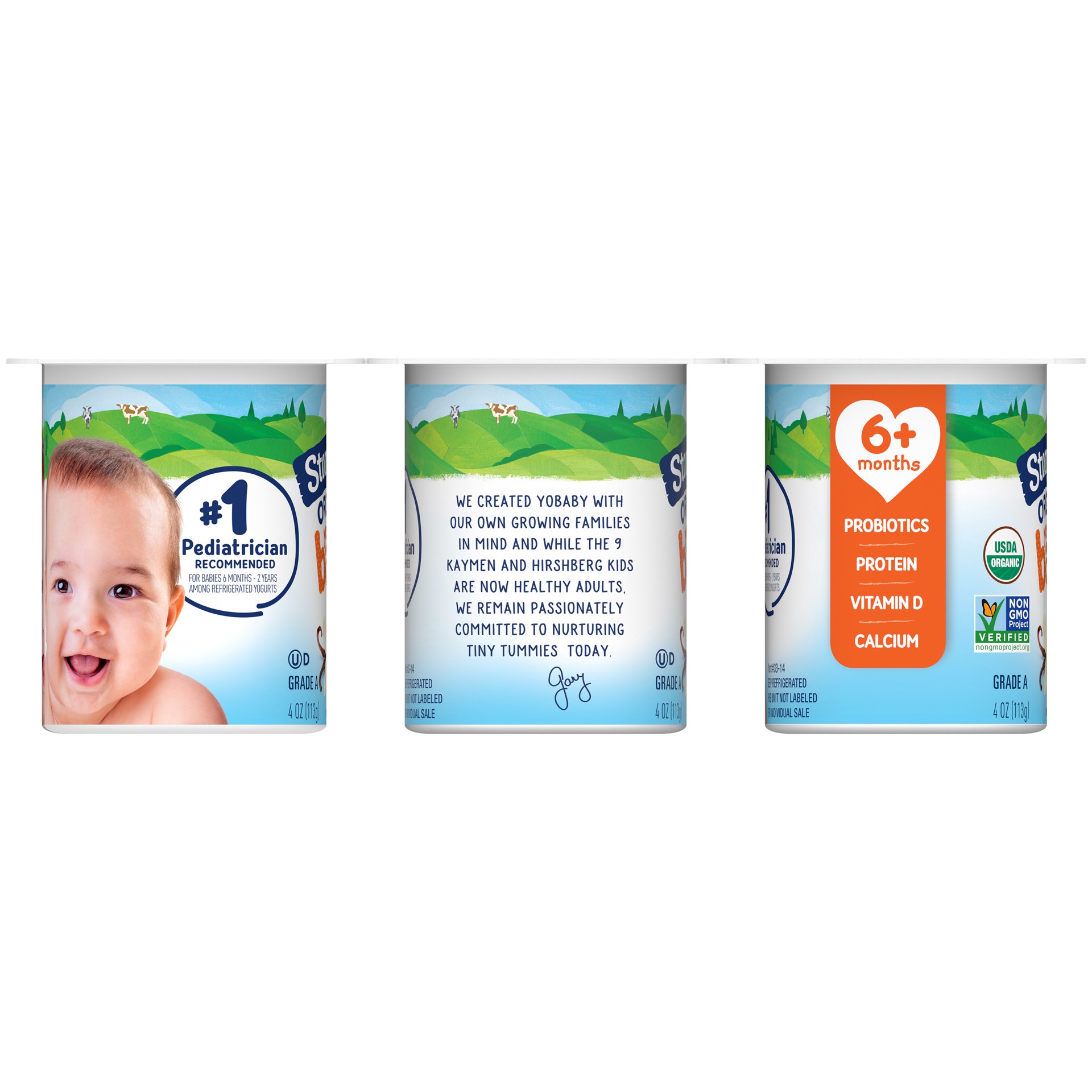 slide 2 of 5, Stonyfield Organic YoBaby Whole Milk 6+ Months Vanilla Yogurt with Probiotics 6 - 4 oz Cups, 6 ct