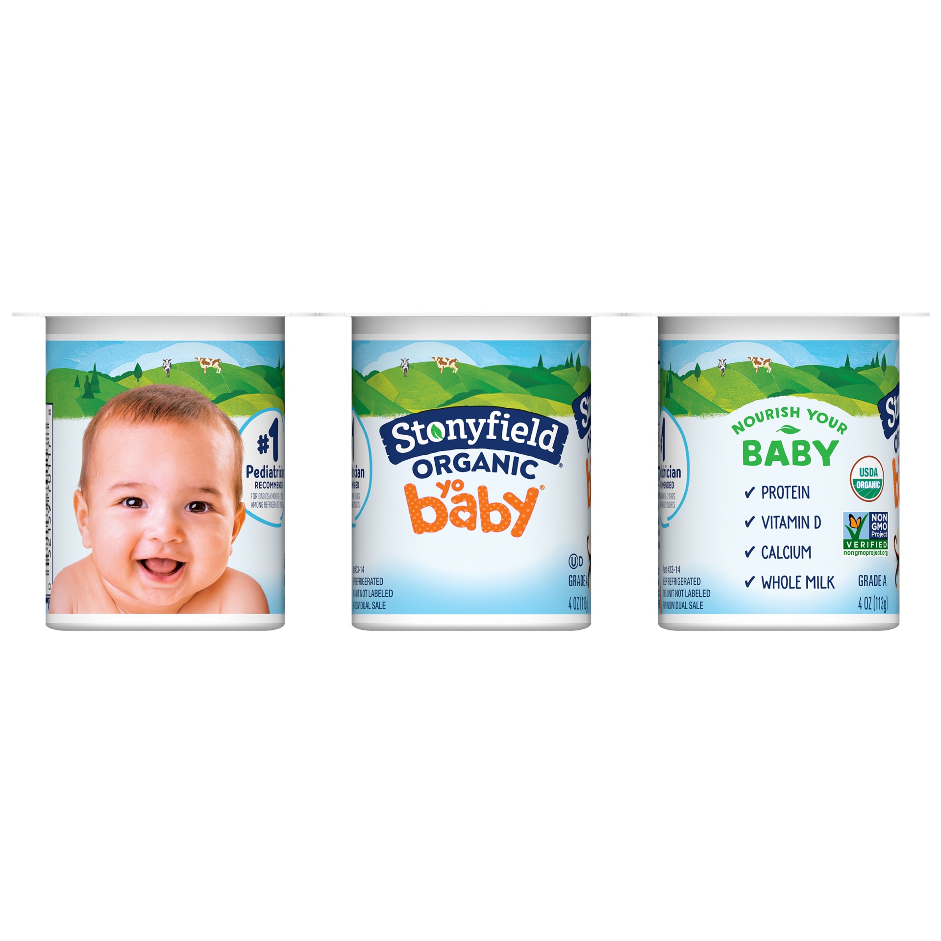 slide 2 of 2, Stonyfield Organic YoBaby Vanilla Whole Milk Yogurt, 6 ct; 4 oz