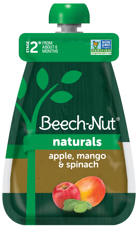 slide 2 of 7, Beech-Nut Naturals, Apple Mango And Spinach Baby Food Pouch, 3.5 oz