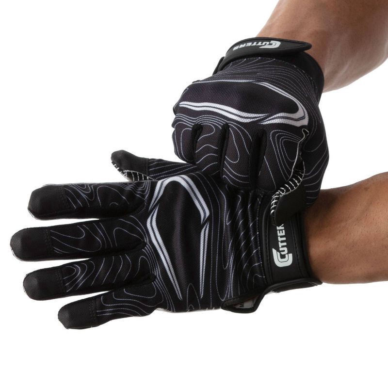 slide 2 of 2, Shock Doctor Cutters Game Day Receiver Gloves, Black Topo, YL/YXL, 1 ct