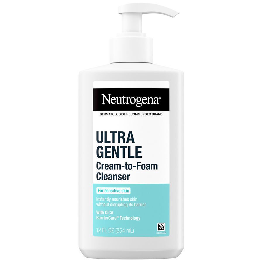 slide 1 of 1, Neutrogena Ultra Gentle Cream-to-Foam Cleanser Fragrance-Free, 12 fl oz