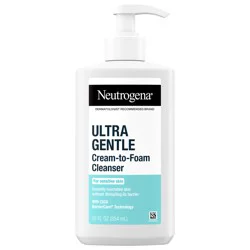 Neutrogena Ultra Gentle Cream-to-Foam Face Wash, Fragrance-Free, 12 fl oz
