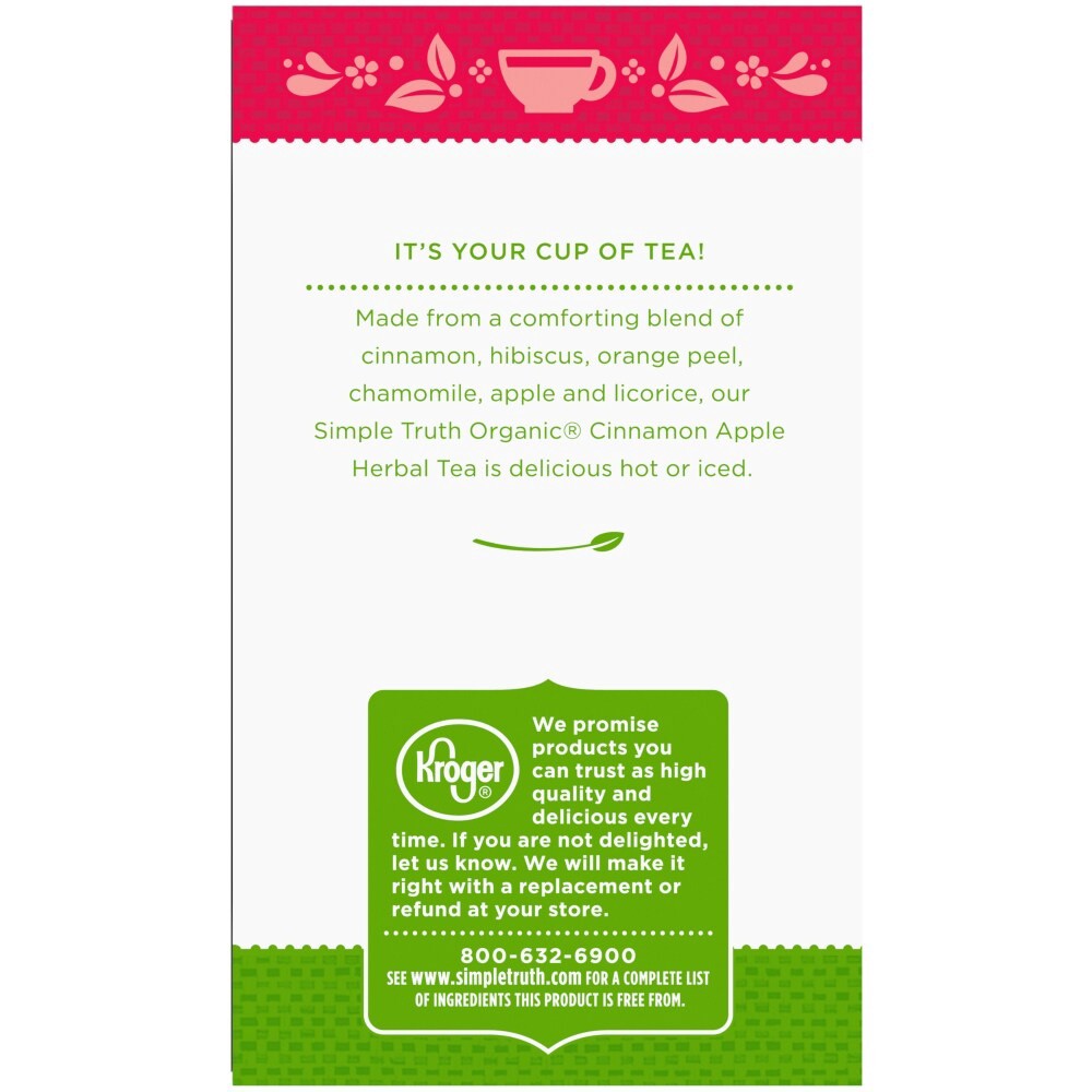 slide 5 of 5, Simple Truth Organic Cinnamon Apple Herbal Tea Bags, 20 ct