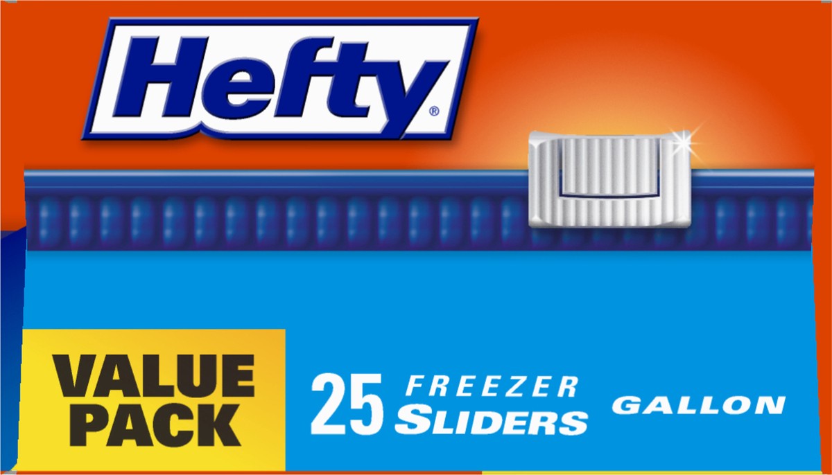 slide 4 of 9, Hefty Freezer Gallon Storage Slider Bags, 25 ct