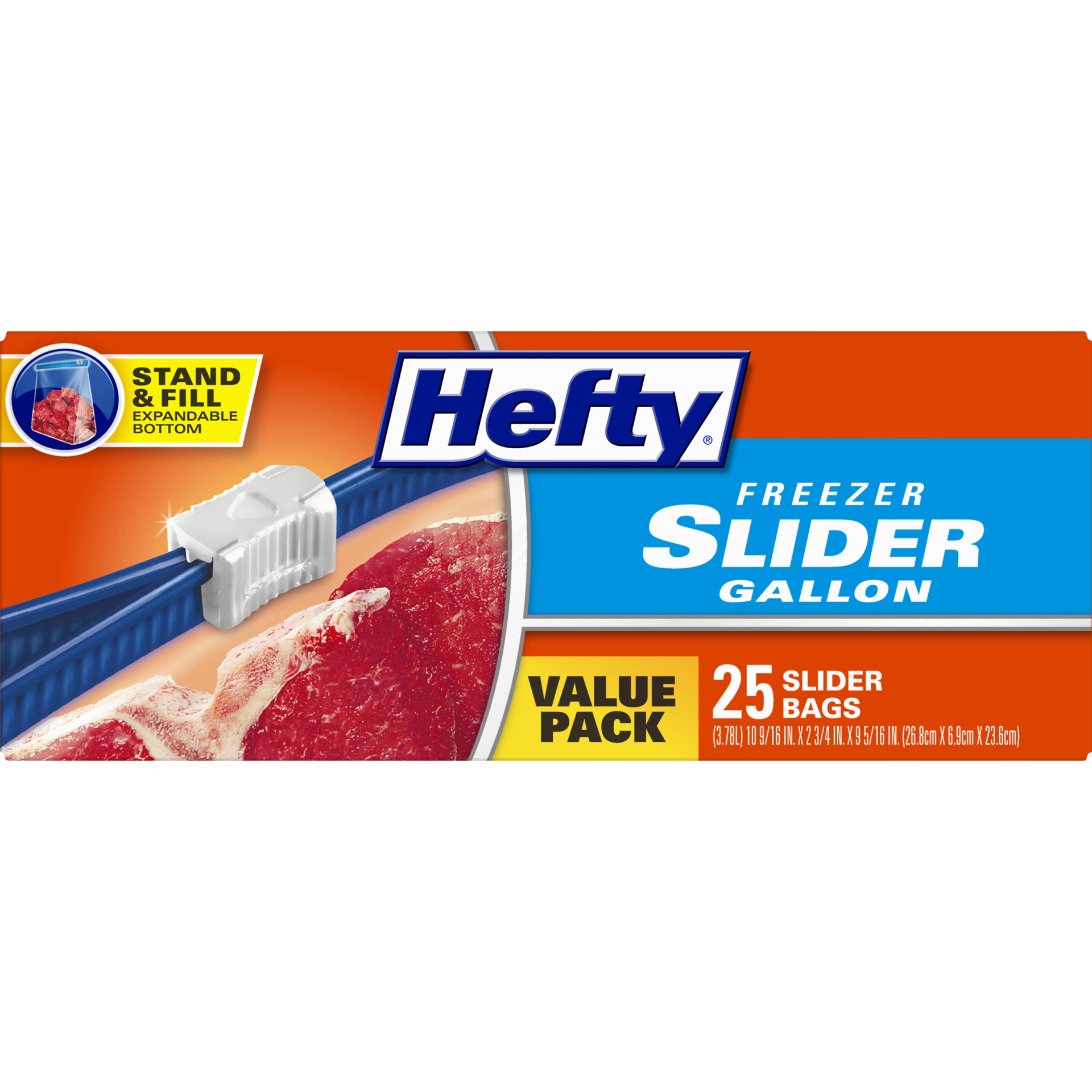 slide 6 of 6, Hefty Freezer Gallon Storage Slider Bags, 25 ct