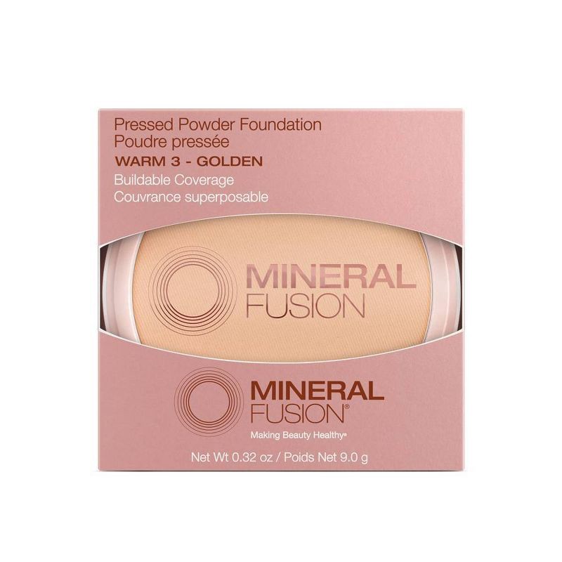 slide 3 of 3, Mineral Fusion Age-Defying Pressed Powder Foundation - Warm 3 - Golden - 0.32oz, 0.32 oz