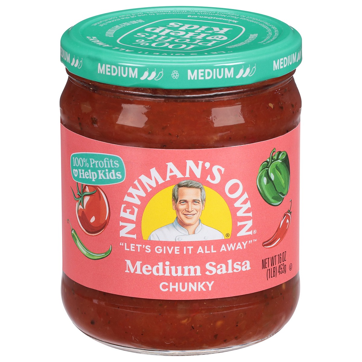 slide 1 of 4, Newman's Own Chunky Medium Salsa 16 oz, 16 oz