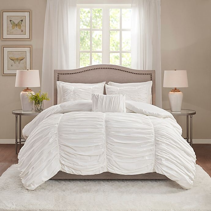 slide 1 of 1, Madison Park Delancy King Duvet Cover Set - White, 1 ct