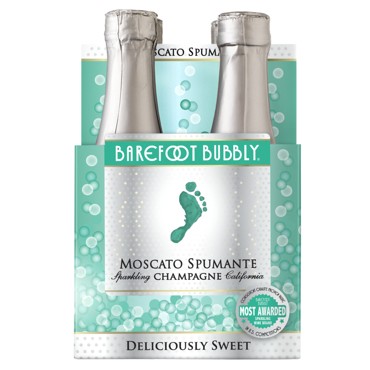 slide 1 of 1, Barefoot Bubbly Moscato Spumante, 4 ct; 187 ml