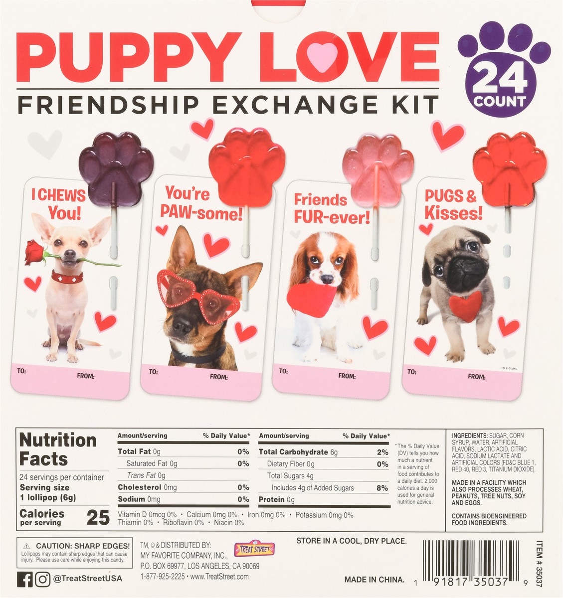 slide 6 of 12, Puppy Love Cherry, Strawberry & Raspberry Friendship Exchange Kit 24 Count, 24 ct