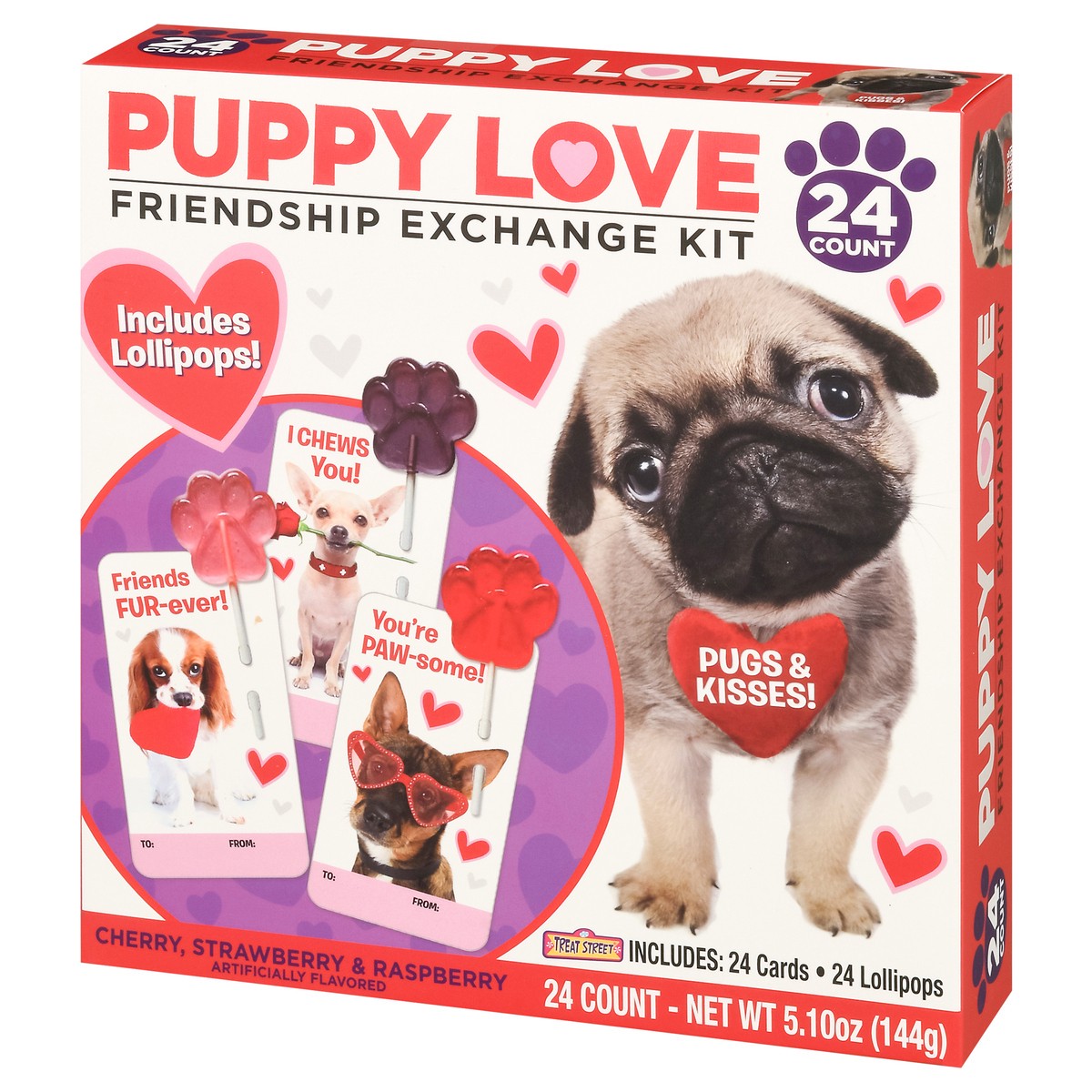 slide 7 of 12, Puppy Love Cherry, Strawberry & Raspberry Friendship Exchange Kit 24 Count, 24 ct