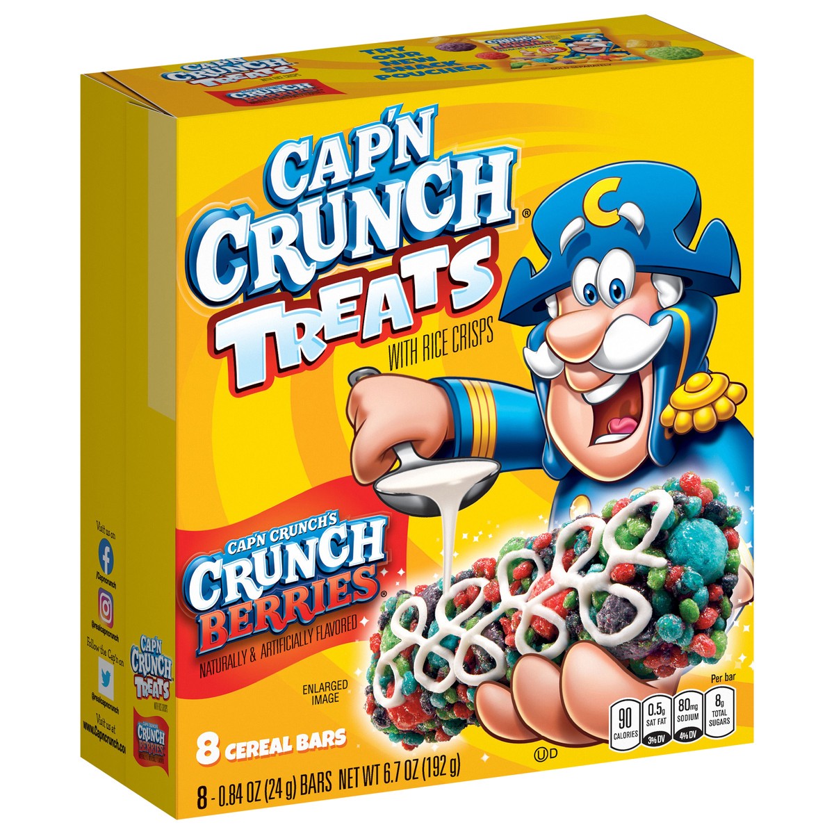 slide 6 of 8, Cap'n Crunch Cereal Bars, 8 ct