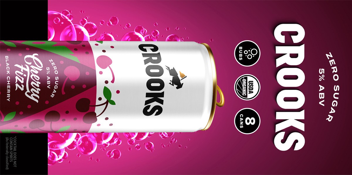 slide 5 of 12, Crooks Cherry Fizz Bubbles 11.5oz 8-Pack, 8 ct