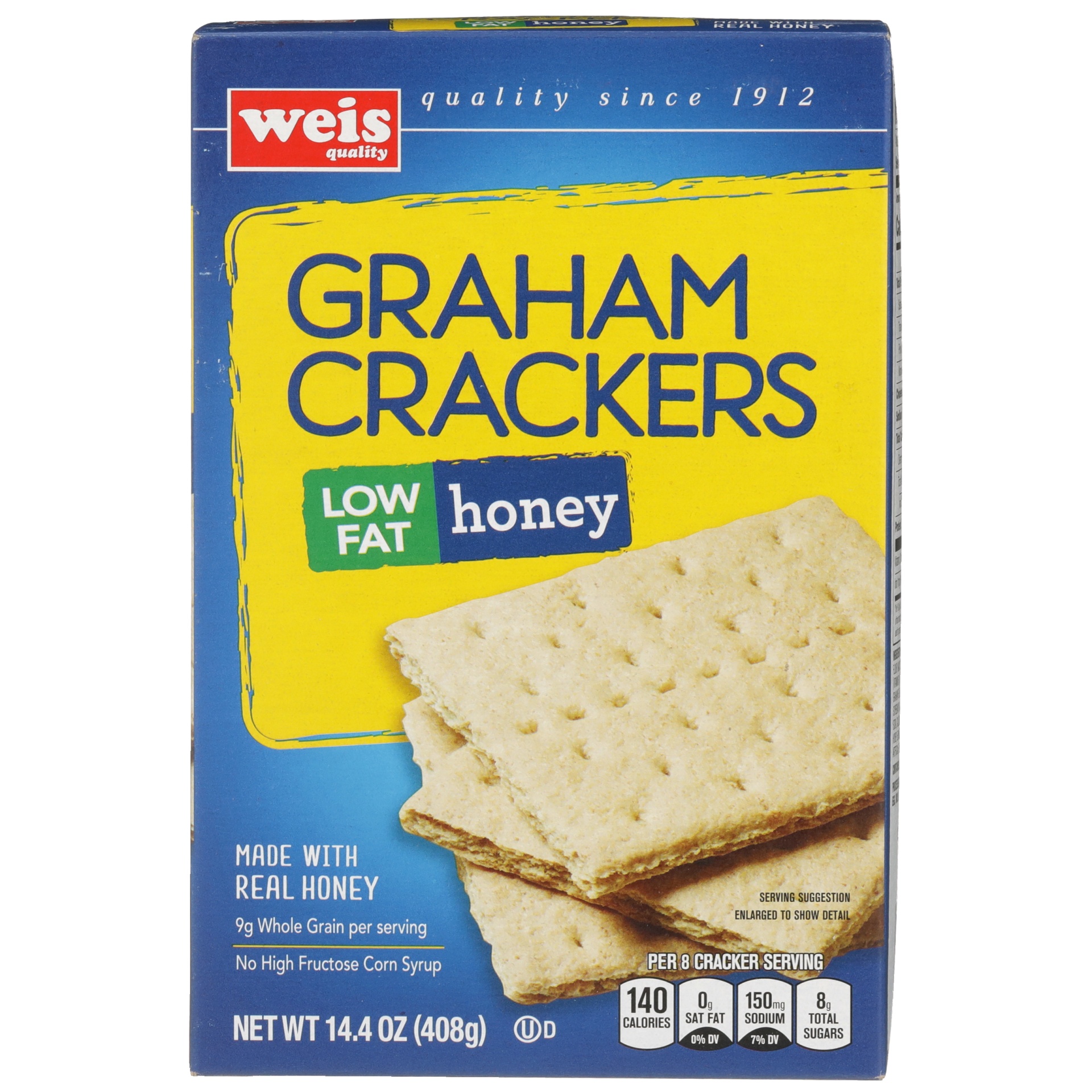 slide 1 of 6, Weis Quality Low-Fat Graham Cracker, 14.4 oz