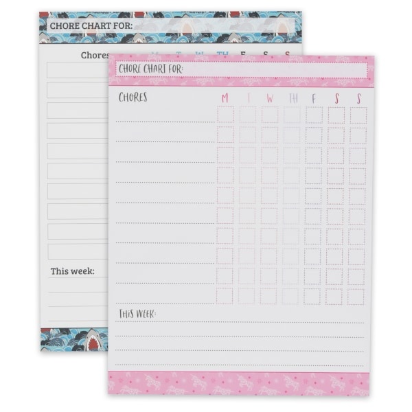 slide 1 of 3, Office Depot Brand Magnetic Weekly Chore Chart Pad, 8" X 11", 56 Sheets Per Pad, Assorted Designs, 56 ct