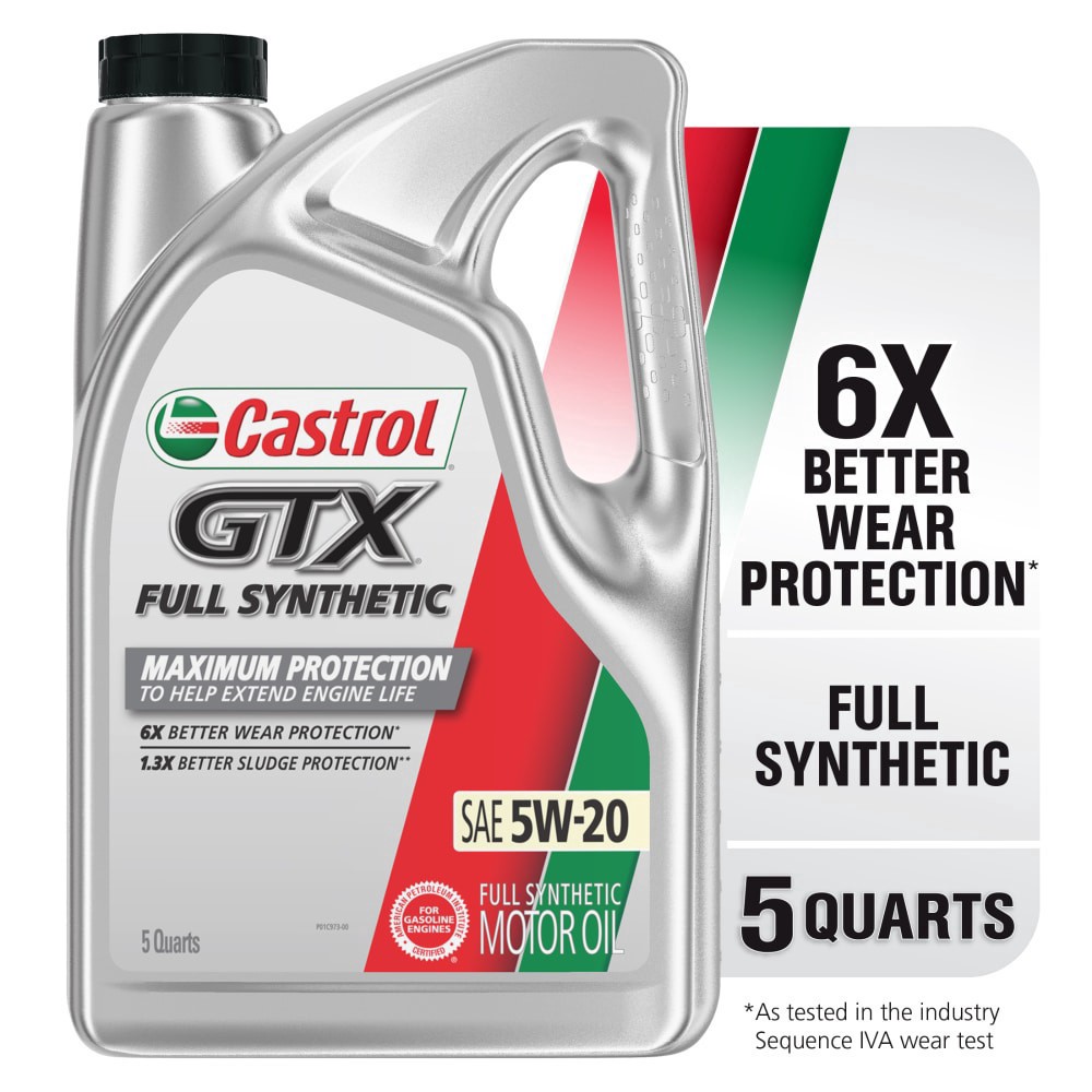 slide 2 of 3, Castrol Gtx Full Synthetic Sae 5W-20 Motor Oil, 5 qt