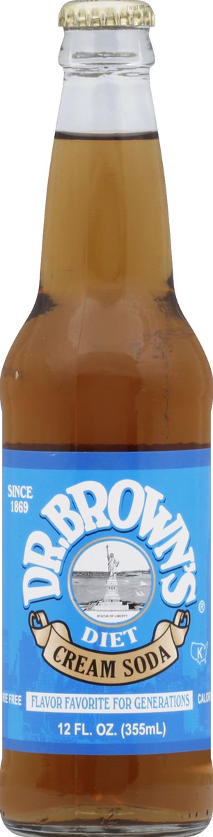 slide 4 of 4, Dr. Brown's Cream Soda, Diet - 12 oz, 12 oz