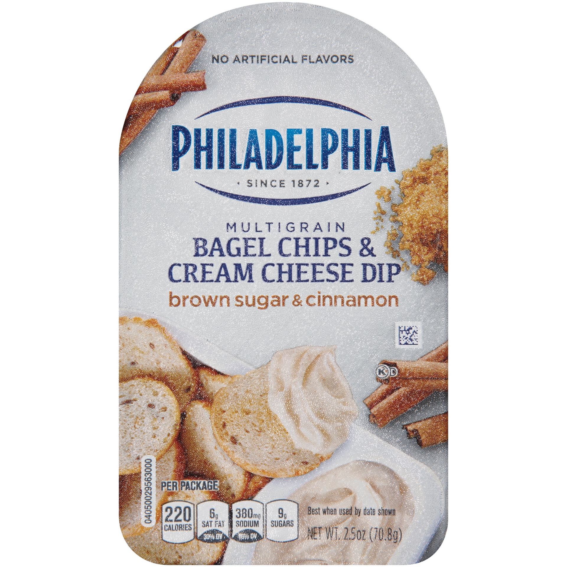 slide 1 of 2, Philadelphia Bagel Chips and Brown Sugar and Cinnamon Cream Cheese Dip Package, 2.5 oz