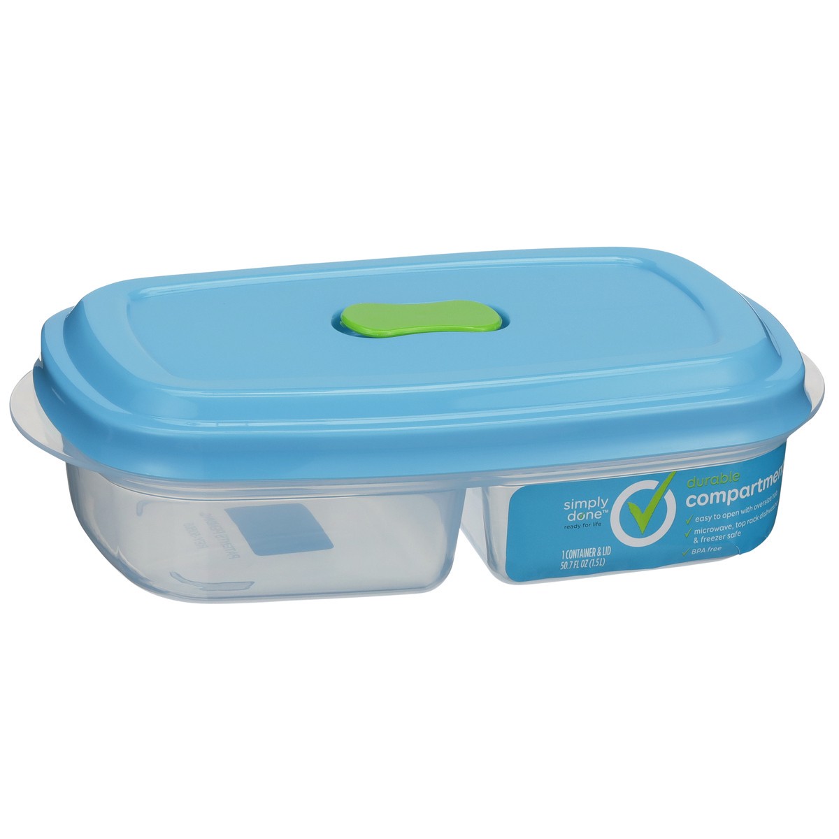 slide 2 of 8, Simply Done Durable Compartment Container & Lid, 50.7 fl oz