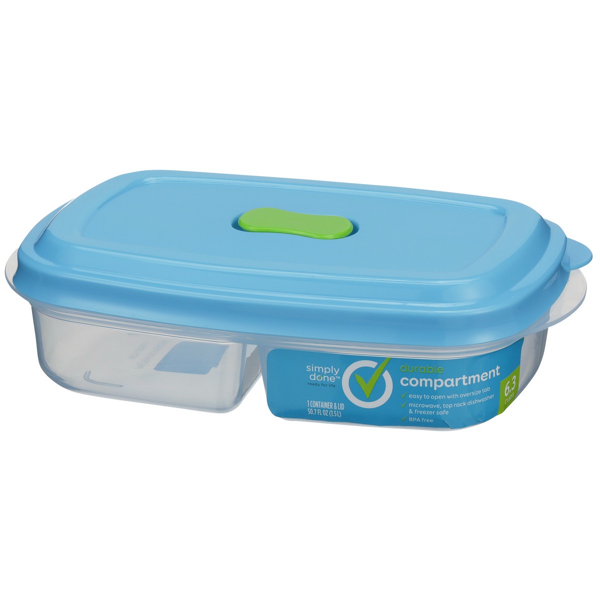 slide 6 of 8, Simply Done Durable Compartment Container & Lid, 50.7 fl oz