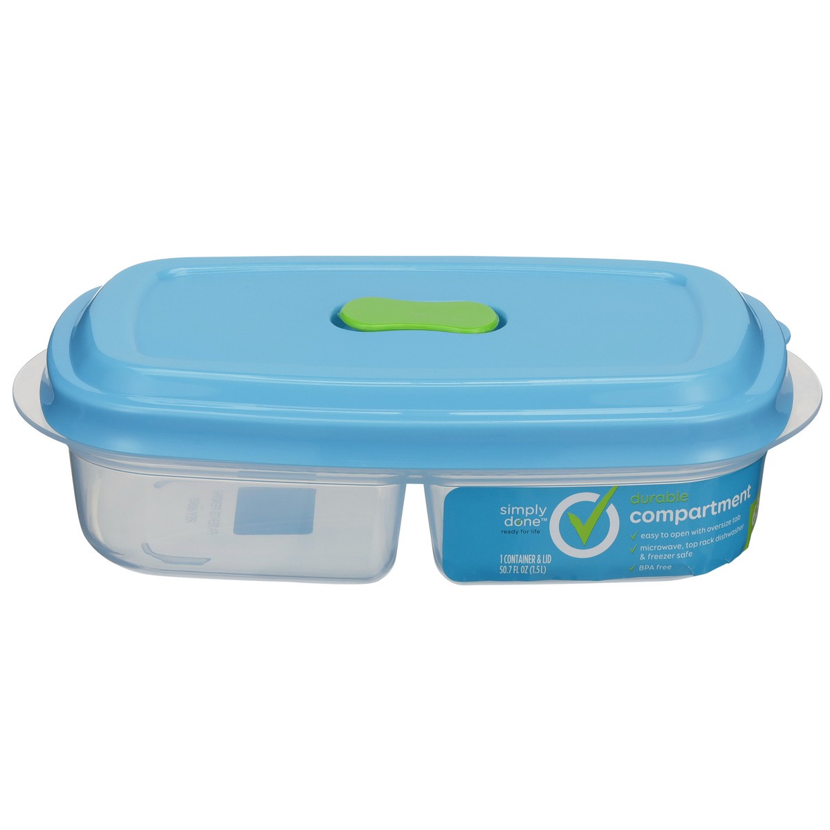 slide 1 of 8, Simply Done Durable Compartment Container & Lid, 50.7 fl oz