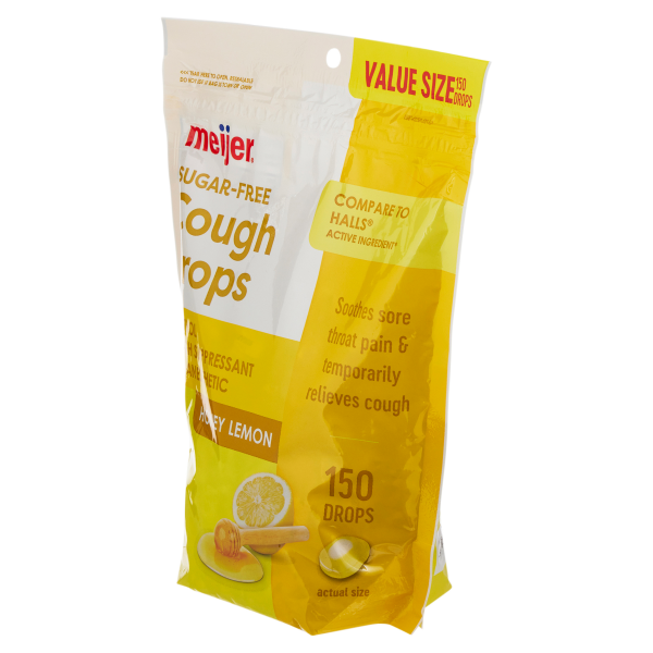 slide 4 of 17, Meijer Sugar Free Honey Lemon Cough Drops, 150 ct