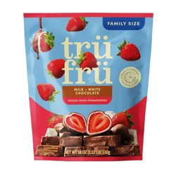 Tru Fru Fresh Frozen Strawberries in White & Milk Chocolate, 18oz