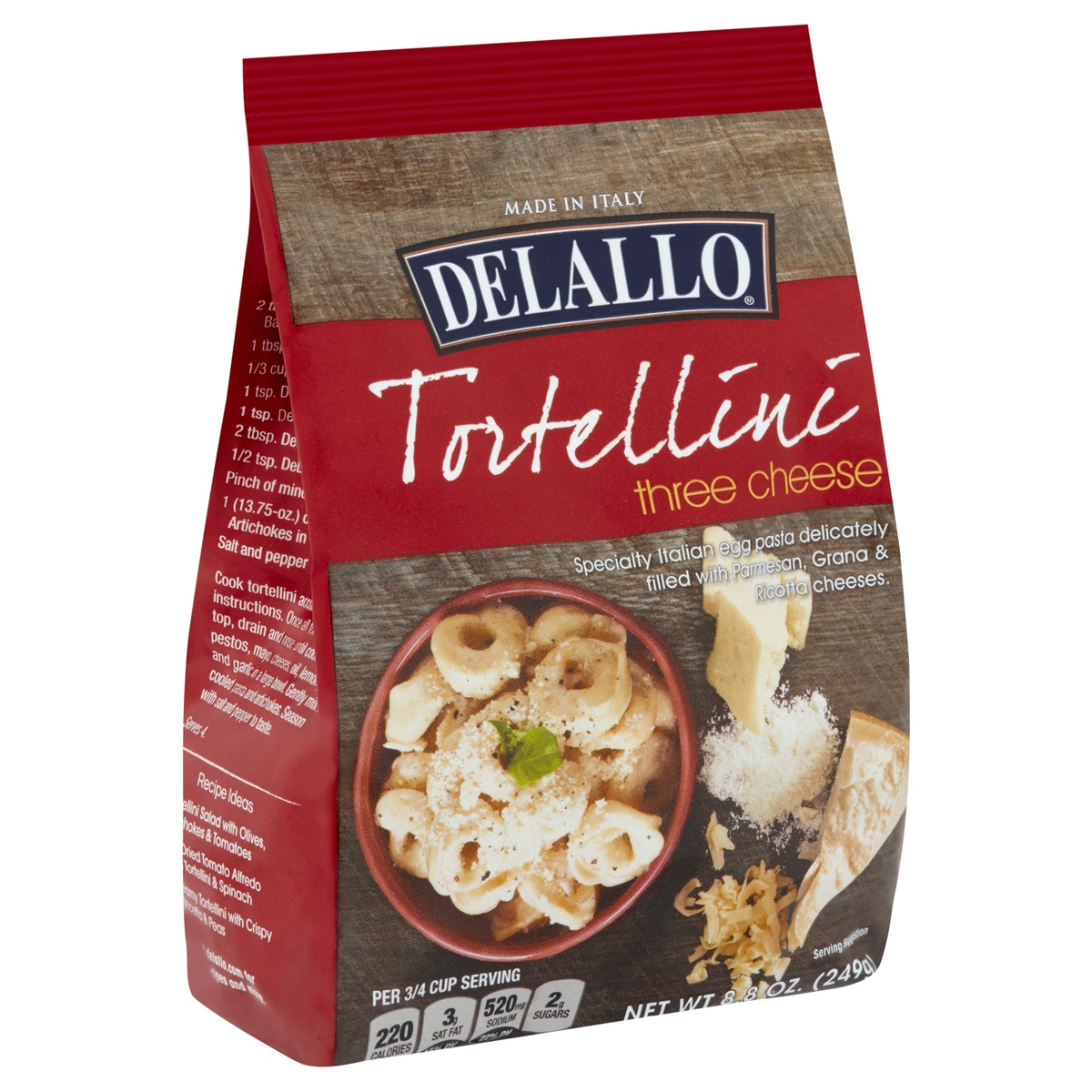 slide 2 of 10, DeLallo Three Cheese Tortellini, 8.8 oz