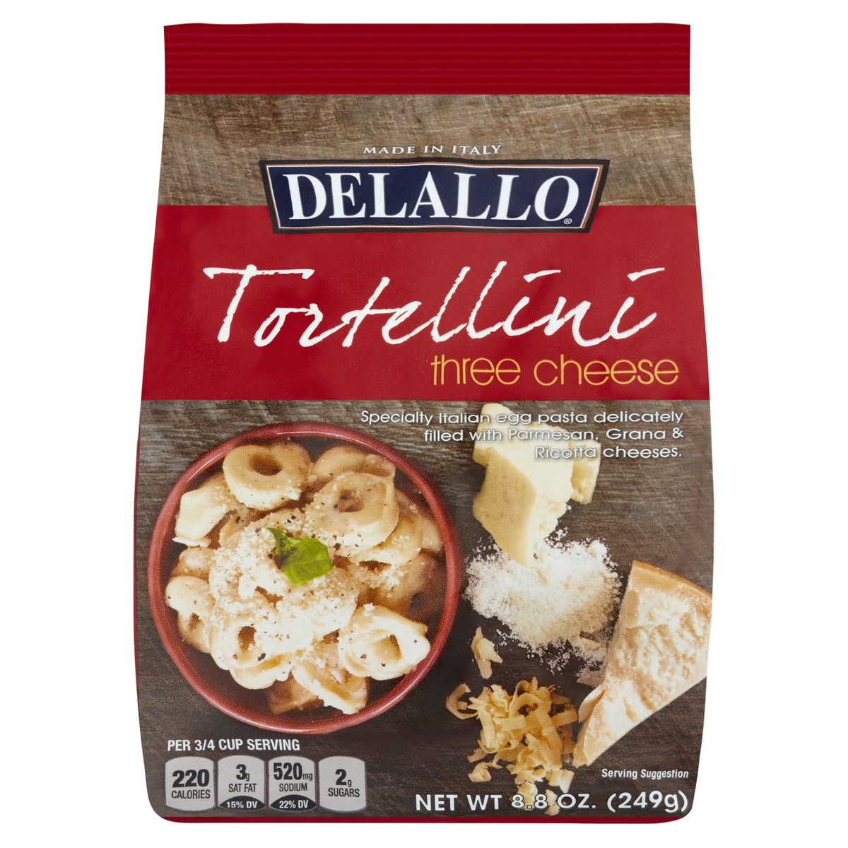 slide 10 of 10, DeLallo Three Cheese Tortellini, 8.8 oz