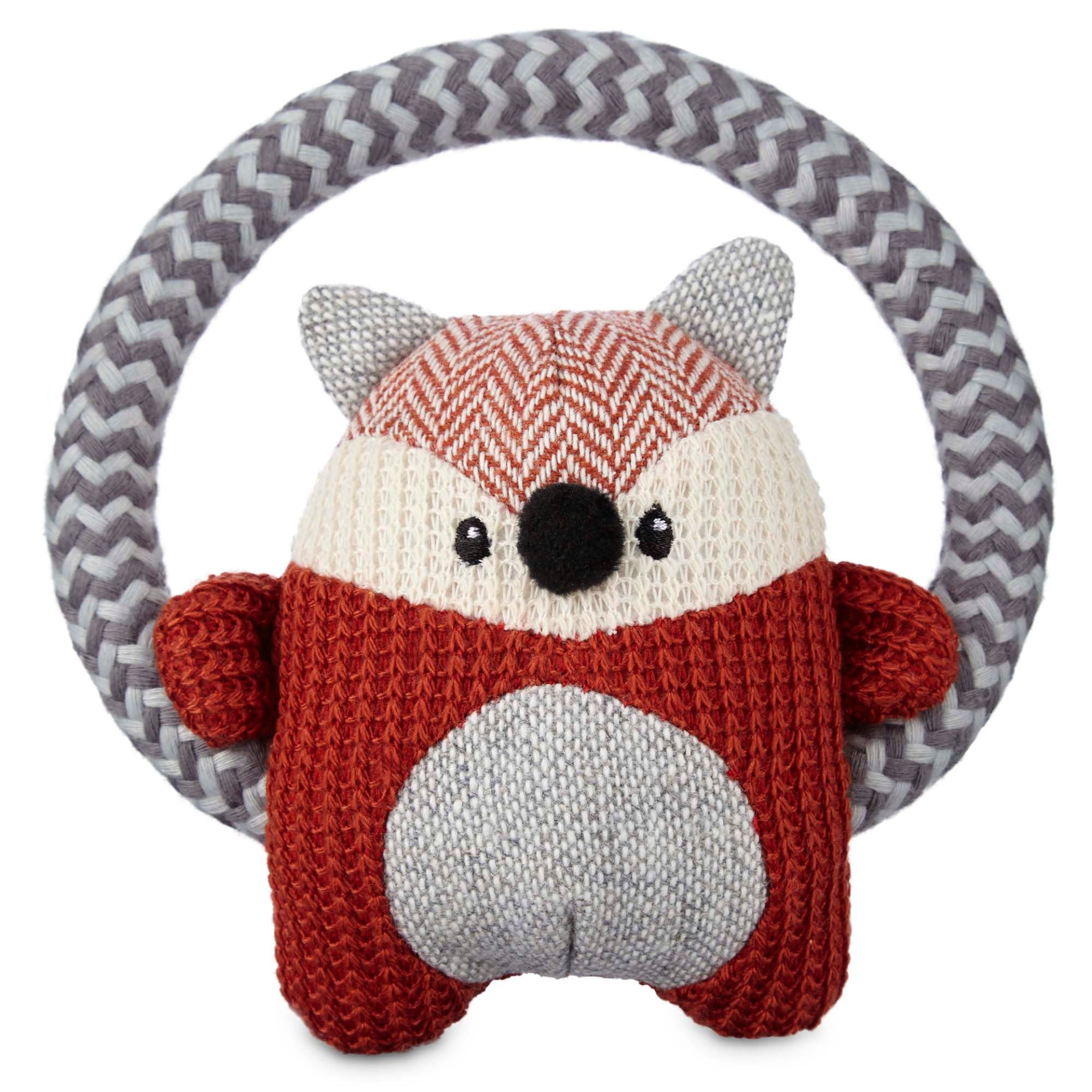 slide 1 of 1, Leaps & Bounds Wildlife Plush Ring Fox Dog Toy, SM