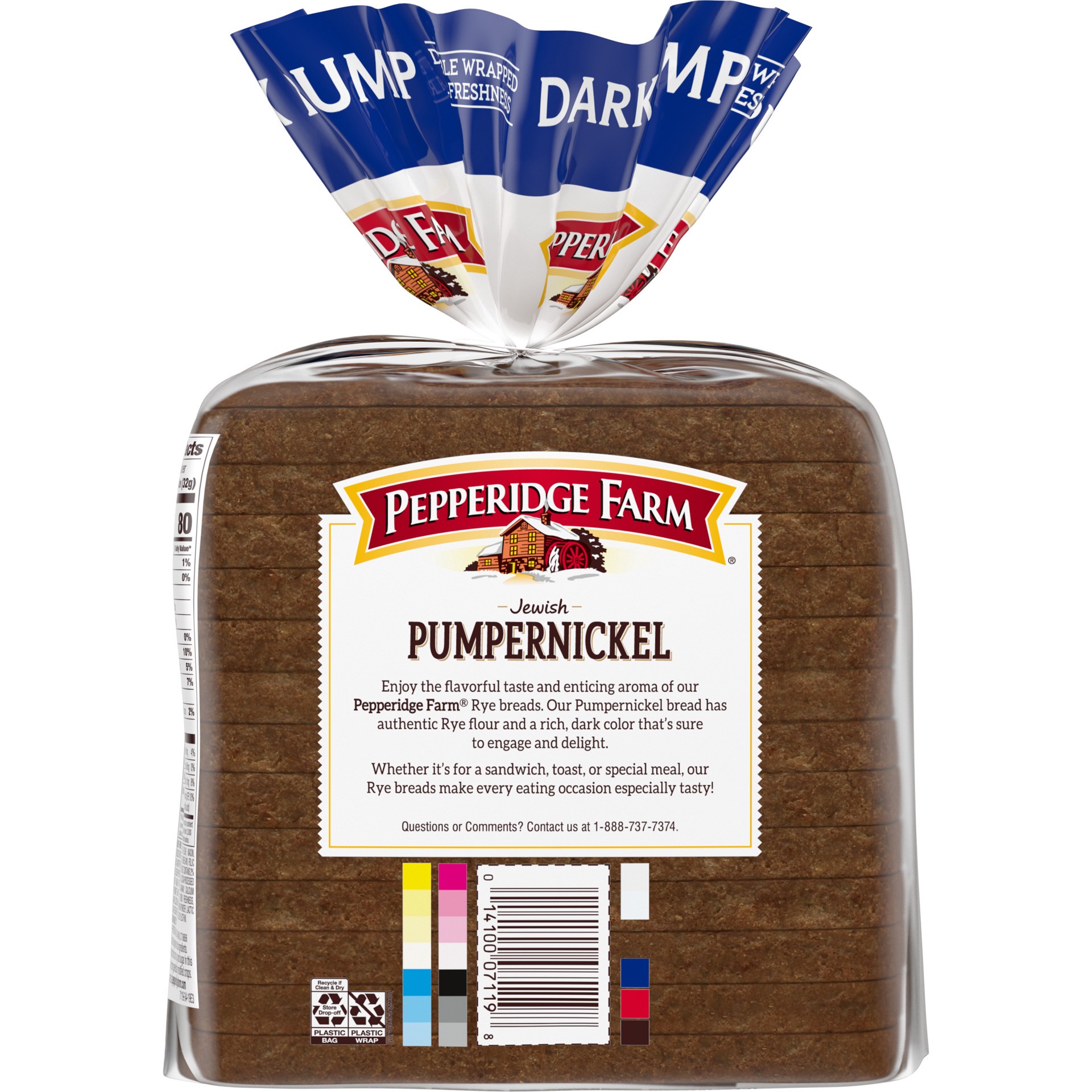 slide 2 of 5, Pepperidge Farm Jewish Pumpernickel Dark Pump Bread, 16 oz. Loaf, 16 oz