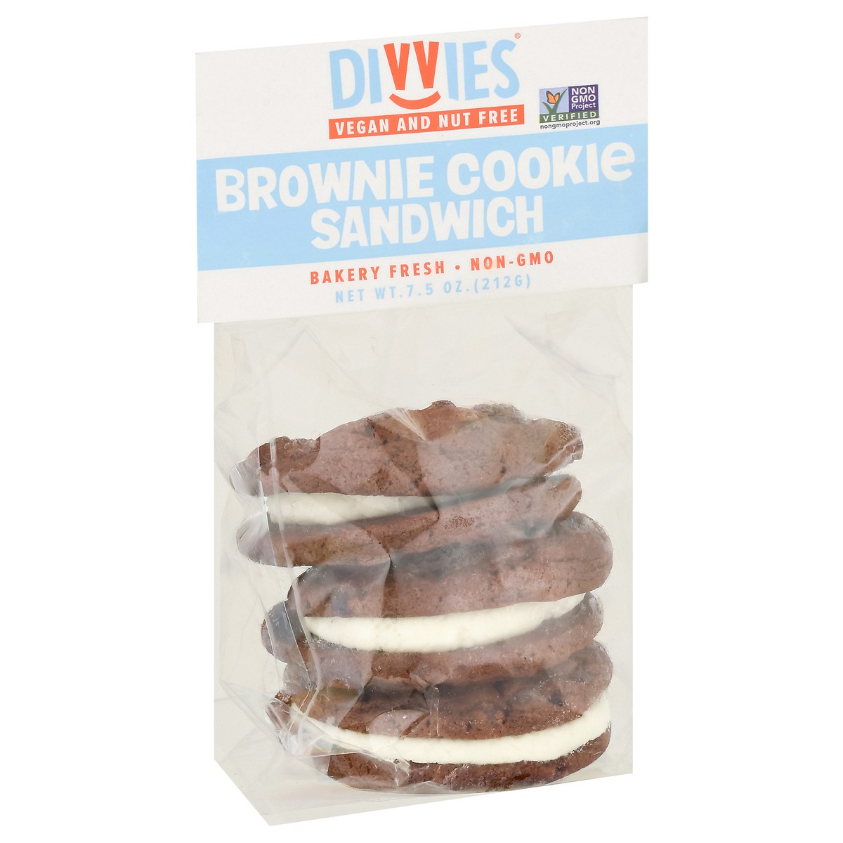 slide 7 of 12, Divvies Brownie Cookie Sandwiches, 7.5 oz