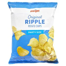 Meijer Ripple Potato Chips Original Party Size