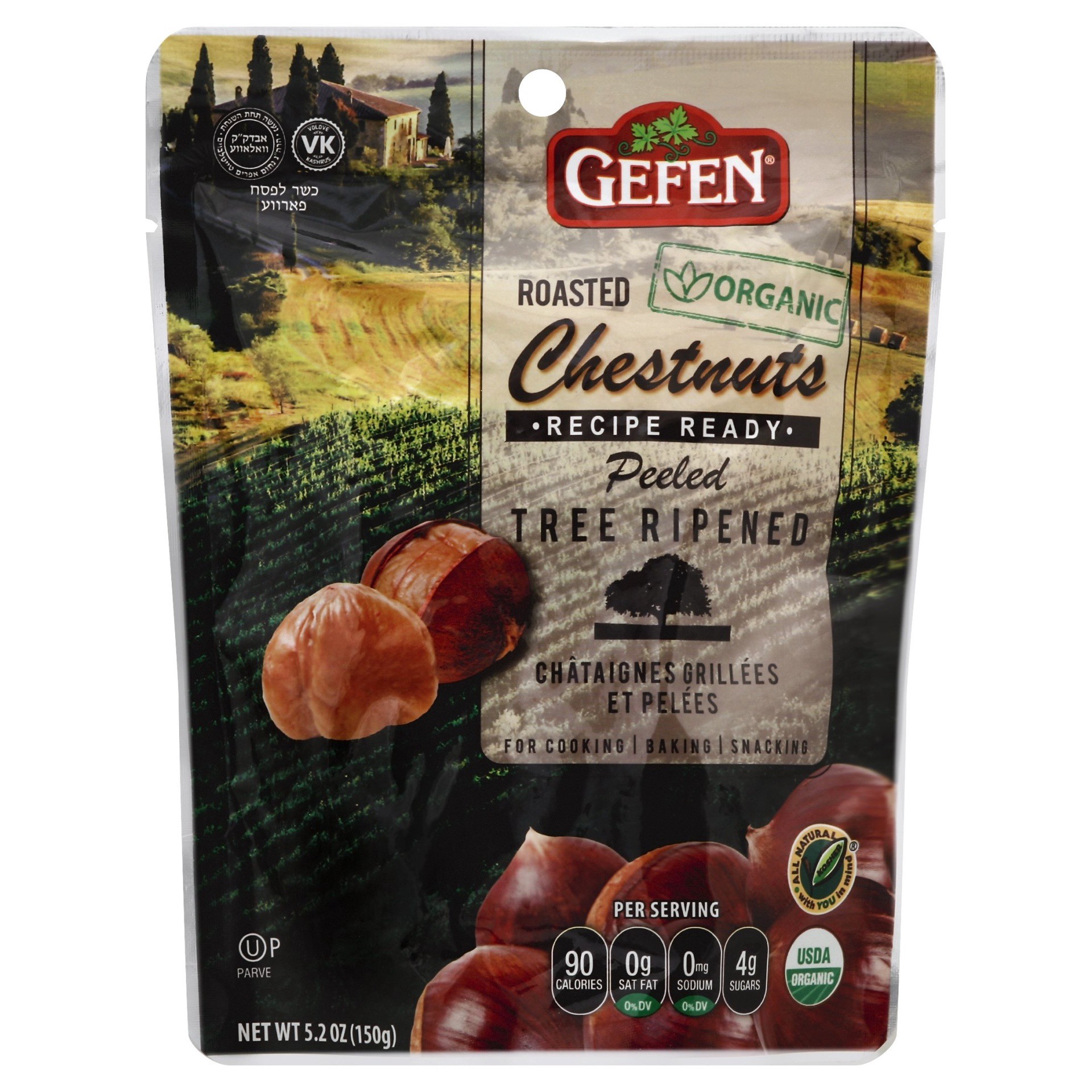 slide 1 of 2, Gefen Roasted & Peeled Whole Chestnuts 5.2 Ounces, 5.2 oz