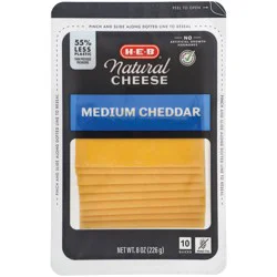 H-E-B Medium Cheddar Thin Sliced Cheese