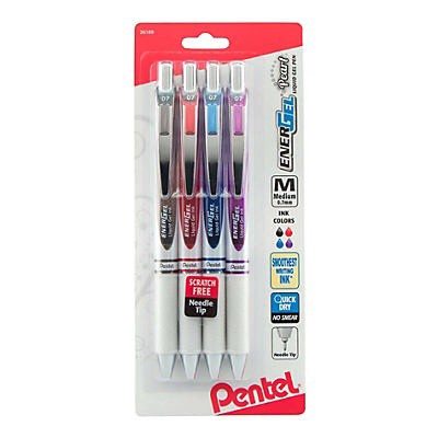 slide 1 of 4, Pentel EnerGel Pearl Retractable Liquid Gel Pens, 4 ct