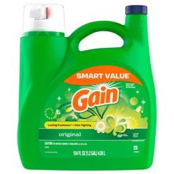 Gain Liquid Laundry Detergent, Original Scent, 154 fl oz, 107 loads, Freshness + Odor Fighting, Laundry Detergent Liquid Soap, HE compatible
