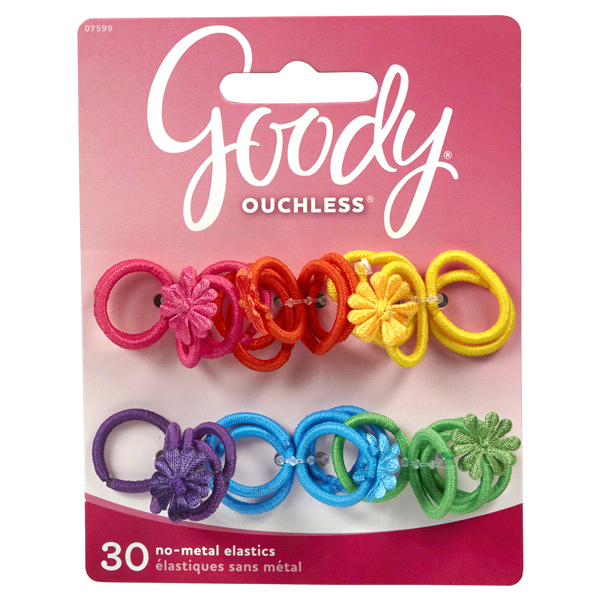 slide 1 of 1, Goody Girls Mini Elastics with Flower, 30 ct